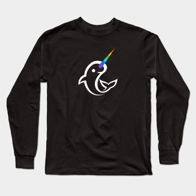 Rainbow Narwhale Long Sleeve T-Shirt by Johnitees